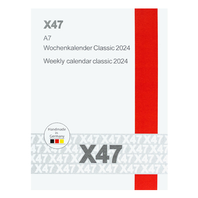 X47 Kalendereinlage Wochenkalender Classic 2024 - Format DIN A7