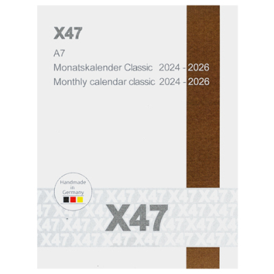 X47 Kalendereinlage Monatskalender Classic 2024-2026 - Format DIN A7