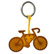 Leder-Schlüsselanhänger Fahrrad, gelb