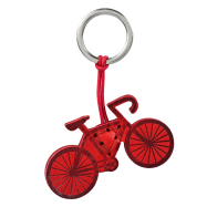 Leder-Schlüsselanhänger Fahrrad, rot