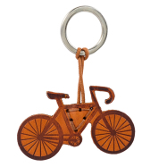 Leder-Schlüsselanhänger Fahrrad, braun