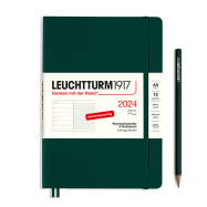 LEUCHTTURM Wochenkalender-Notizbuch 2024 Medium Forest Green SOFTCOVER