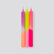 Kerzen Dip Dye Neon - Summer Breeze - 3er-Set
