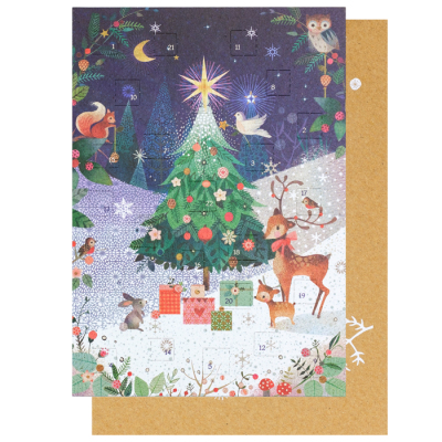 Adventskalenderkarte Wunderbare Weihnachtswelt A5 - Weihnachtsbaum