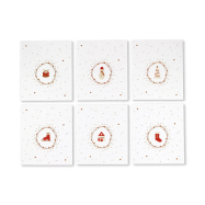 Adventskalender zum Befüllen - 24 Adventskalendertüten mit 6 Designs, rot-gold