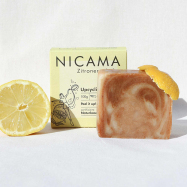 NICAMA - Upcycling-Seife mit Peeling-Effekt - Zitronenschale - groß
