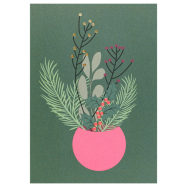 Weihnachtskarte Postkarte - Toni Starck - Vase mit Zweigen