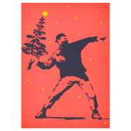 Weihnachtskarte Postkarte Baumwerfer