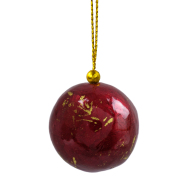 Weihnachtskugel aus Capiz - Rot mit Gold, klein