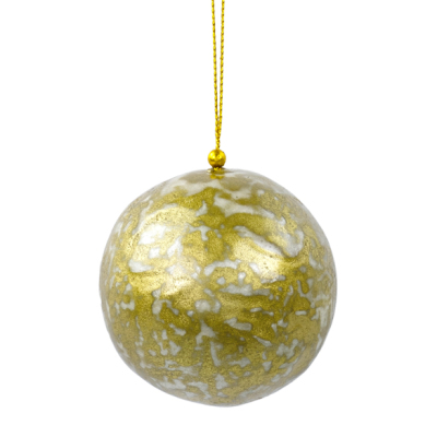 Weihnachtskugel aus Capiz - marmoriertes Gold, groß