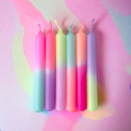Kerzen Dip Dye Konfetti - Light Hibiscus - 6er-Set