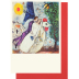 Hochzeitskarte Klappkarte Marc Chagall - "Das Brautpaar mit dem Eiffelturm"