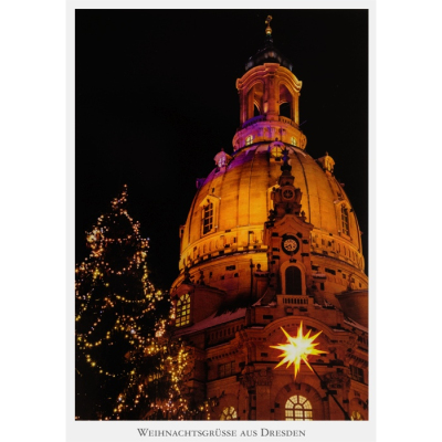 Postkarte Dresden - Weihnachten an der Frauenkirche