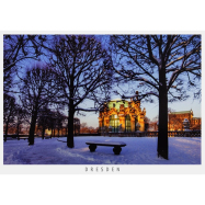 Postkarte Dresden - Wallpavillon des Zwingers im Schnee,...