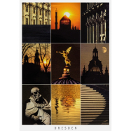 Postkarte Dresden - 9 Abbildungen Hochformat