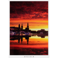 Postkarte Dresden - Altstadt bei Sonnenuntergang