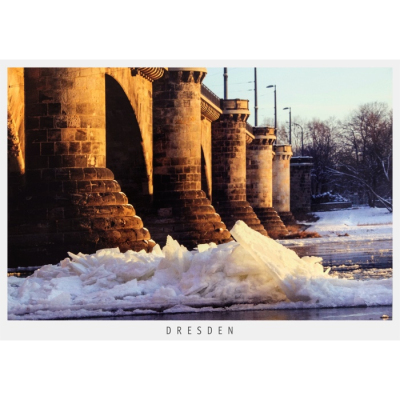 Postkarte Dresden - Winterimpression an der Marienbrücke