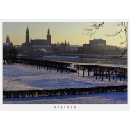 Postkarte Dresden - Winterlicher Blick vom Barockgarten...