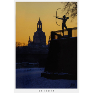 Postkarte Dresden - Elbufer an der Albertbrücke mit...