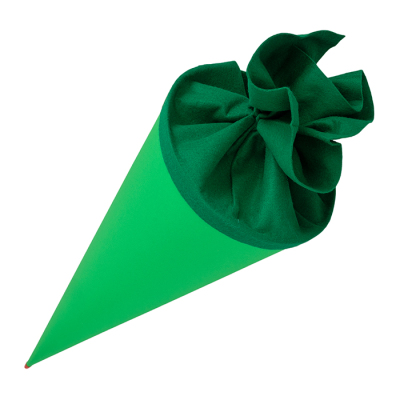 Schultüte zum Selbstgestalten, rund, 70 cm - grün mit grünem Filz