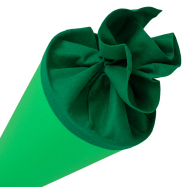 Schultüte zum Selbstgestalten, rund, 70 cm - grün mit grünem Filz