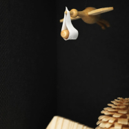 Storchenbox, groß - Unikate aus der Miniaturendrechslerei Uhlig