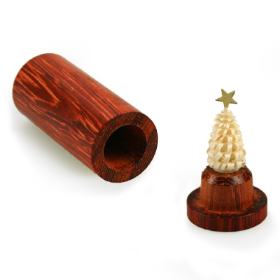 Weihnachtsbaum für die Hosentasche - Padouk - Unikate aus der Miniaturendrechslerei Uhlig