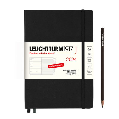 LEUCHTTURM Wochenkalender-Notizbuch 2023 Medium Schwarz