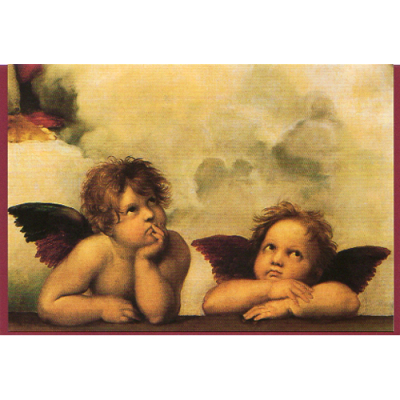 Weihnachtskarte Klappkarte Raffael - Zwei Engel aus Sixtinische Madonna