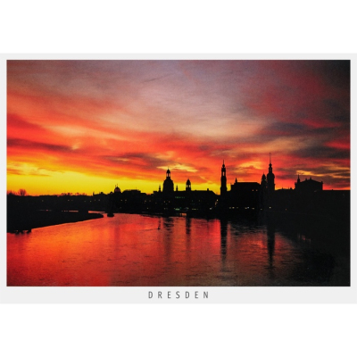 Postkarte Dresden - Die Altstadt bei Sonnenaufgang
