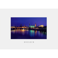 Postkarte Dresden - Canalettoblick bei Nacht