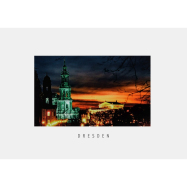 Postkarte Dresden - Nächtlicher Blick von der...