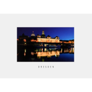 Postkarte Dresden - Nächtlicher Elbblick auf die...
