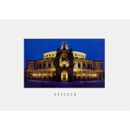 Postkarte Dresden - Semperoper bei Nacht