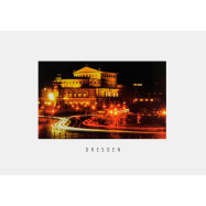 Postkarte Dresden - Semperoper bei Nacht