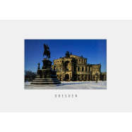 Postkarte Dresden - Theaterplatz mit Semperoper im Winter