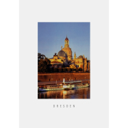 Postkarte Dresden - Elbdampfer vor der Brühlschen Terrasse