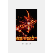 Postkarte Dresden - Feuerwerk über der Altstadt