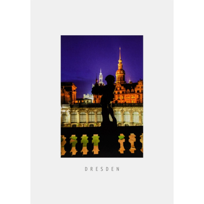 Postkarte Dresden - Innenhof des Zwingers, Residenzschloss und Kathedrale