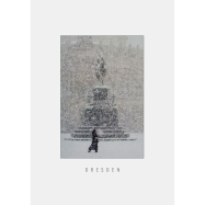 Postkarte Dresden - Schneetreiben am König Johann-Denkmal