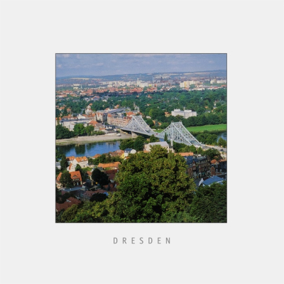 Postkarte Dresden - Blick vom Loschwitzer Elbhang auf das Blaue Wunder