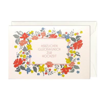 Hochzeitskarte Klappkarte Blumenetikett