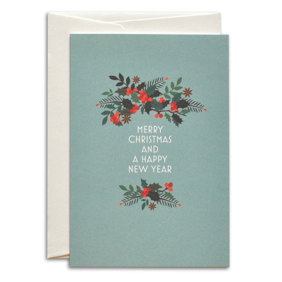 Weihnachtskarte Klappkarte Twig with Berries